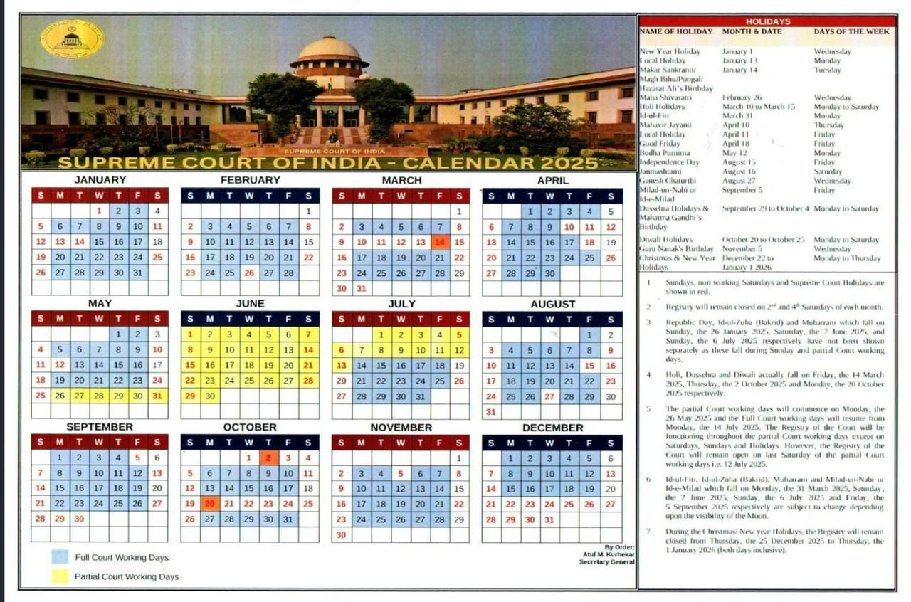 Supreme Court Calendar